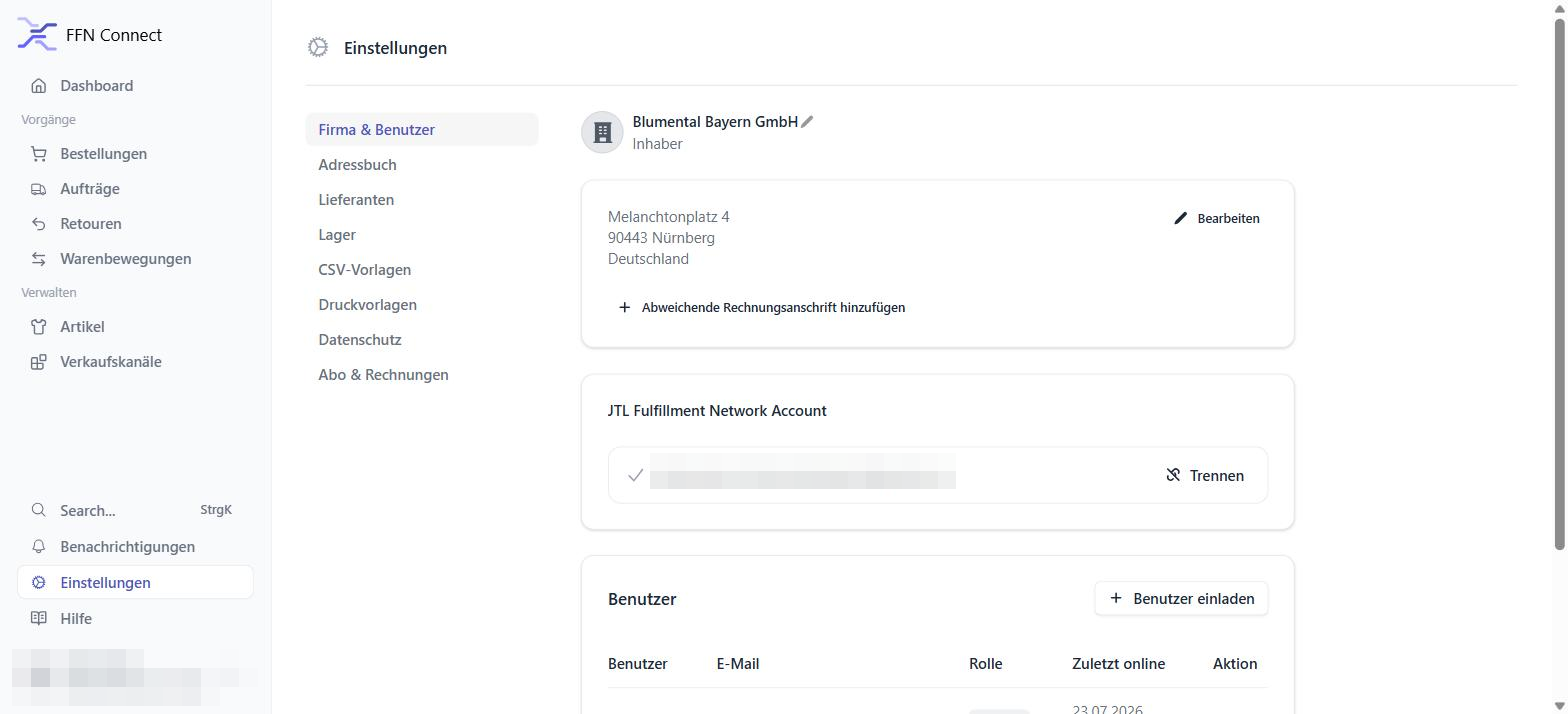 Linking the FFN account in FFN Connect