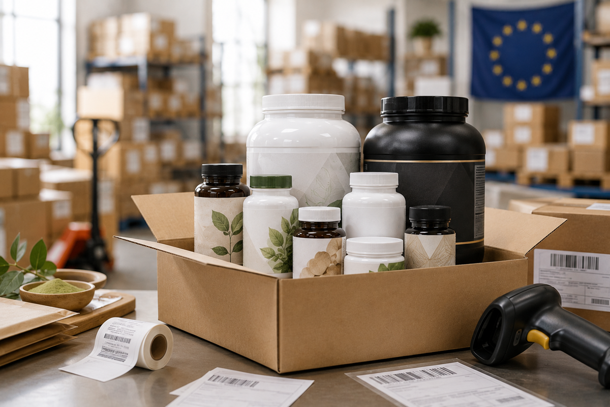 Food supplement fulfillment in Germany and the EU — storage, pick and pack, labeling and shipping for supplement brands